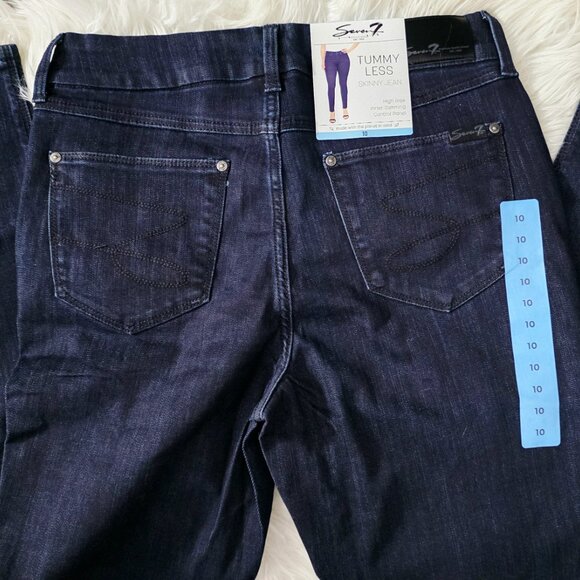 NWT Women's Seven Tummy Less Skinny Jean, Dark Wash, Size 10 - Picture 7 of 10
